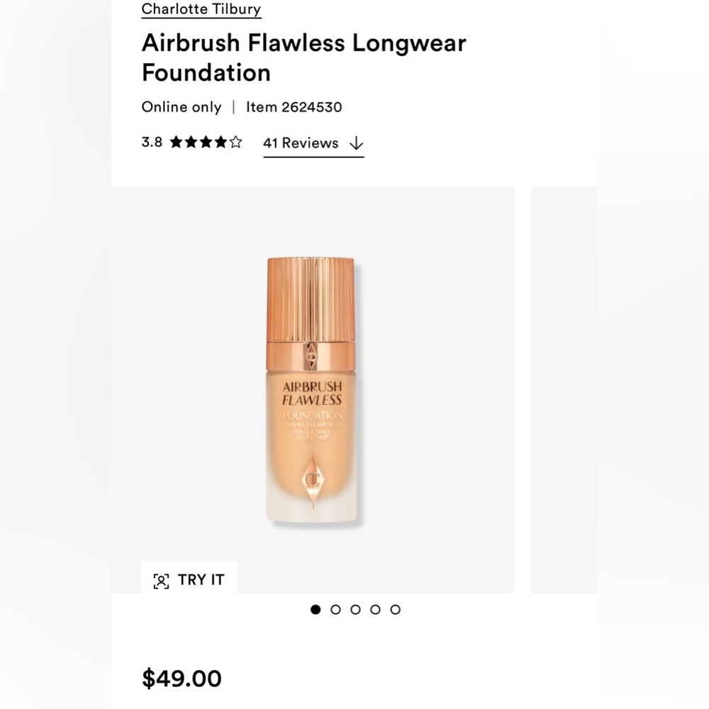 Charlotte Tillbury Airbrush Flawless longwear Foundation